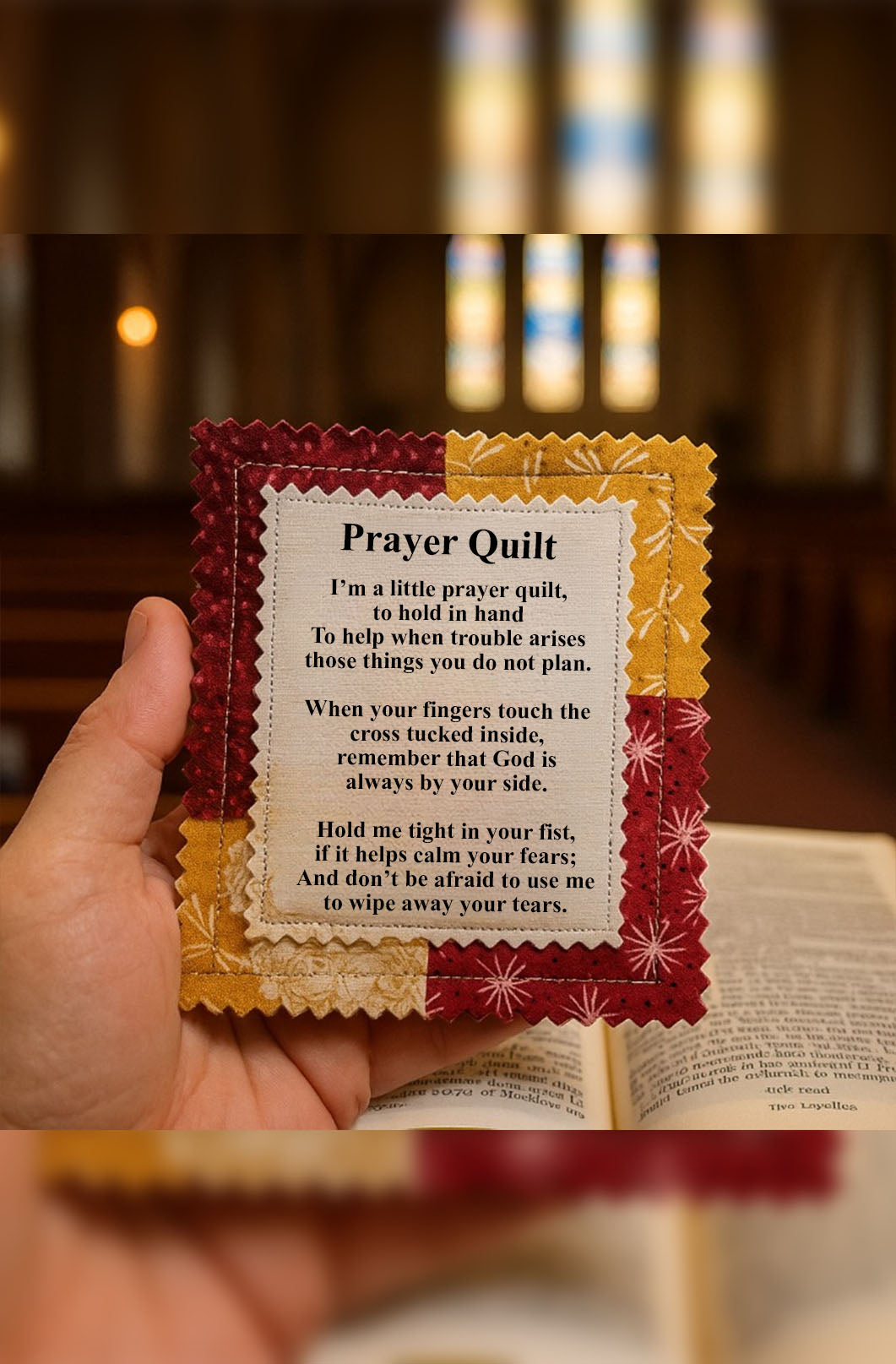 Prayer Hug™ Pocket Quilt – a four-inch hug from God
