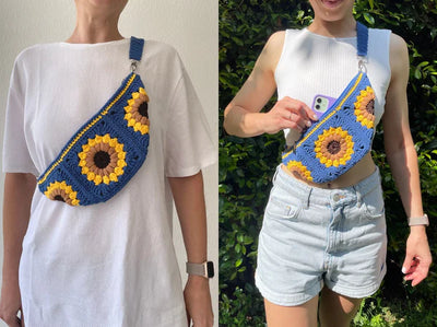 Crochet Sunflower sling bag