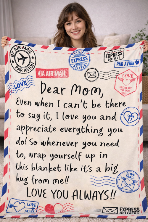Personalized “Hug From Afar” Blanket for Mom