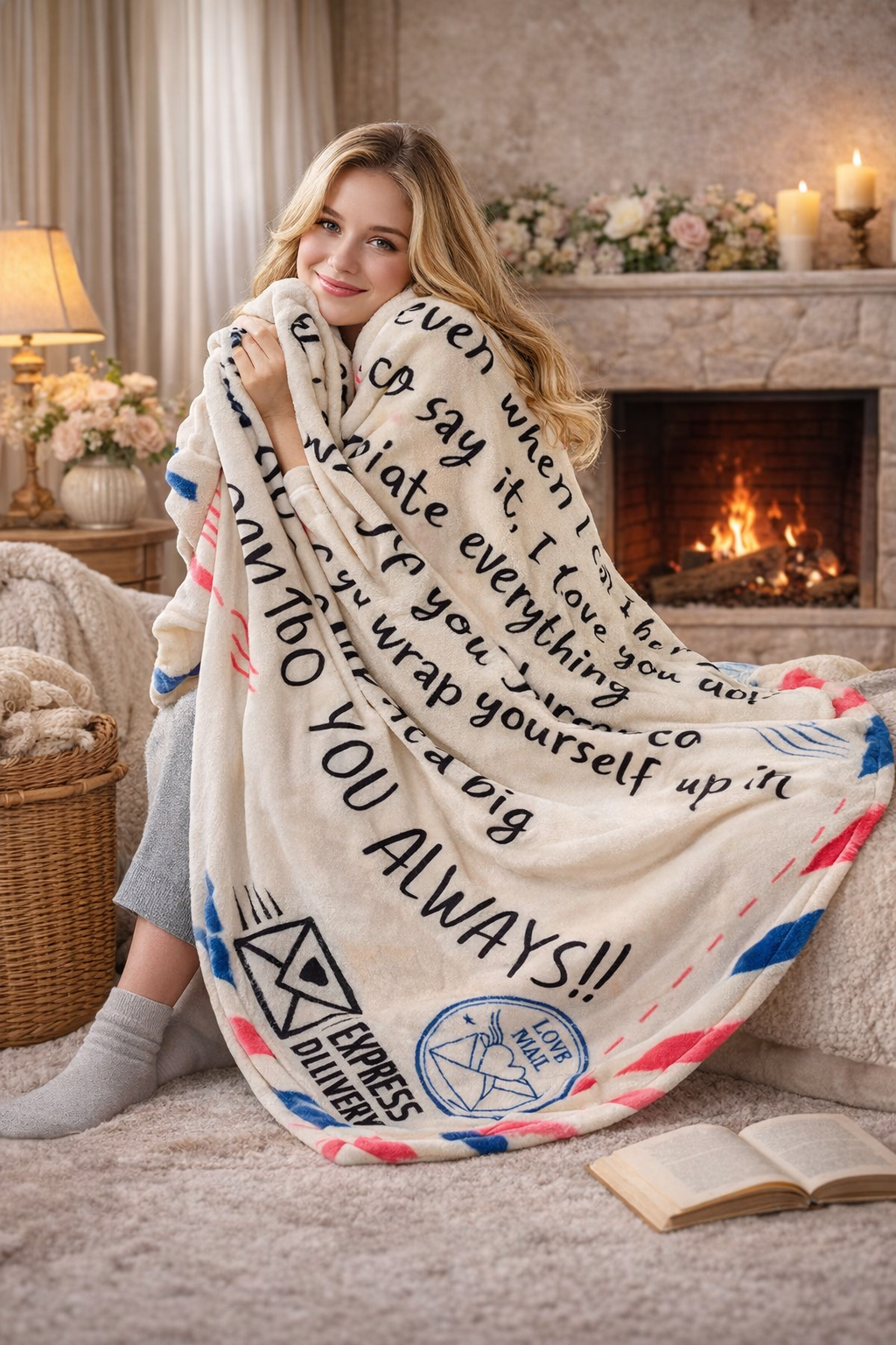 Personalized “Hug From Afar” Blanket for Mom