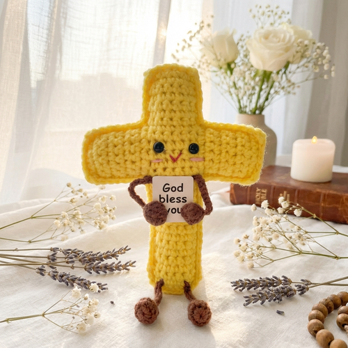 Grace Keeper - "God Bless You" Crochet Cross