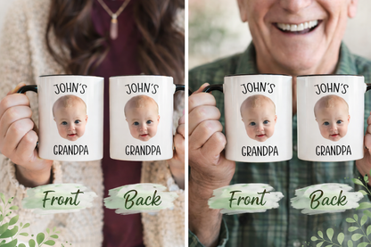 Personalized Baby Face Photo Mug – Custom Face Coffee Mug for Grandma, Grandpa, Mom or Dad
