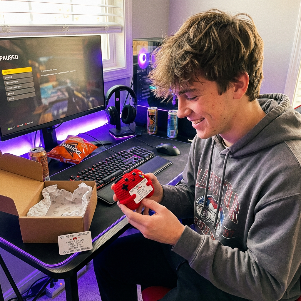 Player One Crochet Game Controller - "You're Loved Next Level"