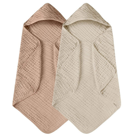 SnuggleMe Personalized Muslin Hooded Towel Set