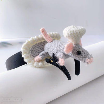 Handmade Crochet Mouse Hair Clip