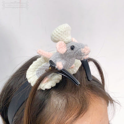 Handmade Crochet Mouse Hair Clip
