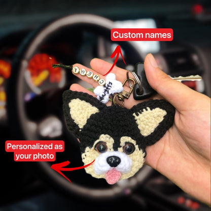Heartfelt Custom Handmade Crochet Pet Keychain
