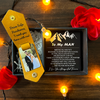 PERSONALIZED PHOTO KEYRING IN LEATHER CASE (& TO MY MAN CARD)