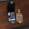 PERSONALIZED PHOTO KEYRING IN LEATHER CASE (& WITH MESSAGE CARD)